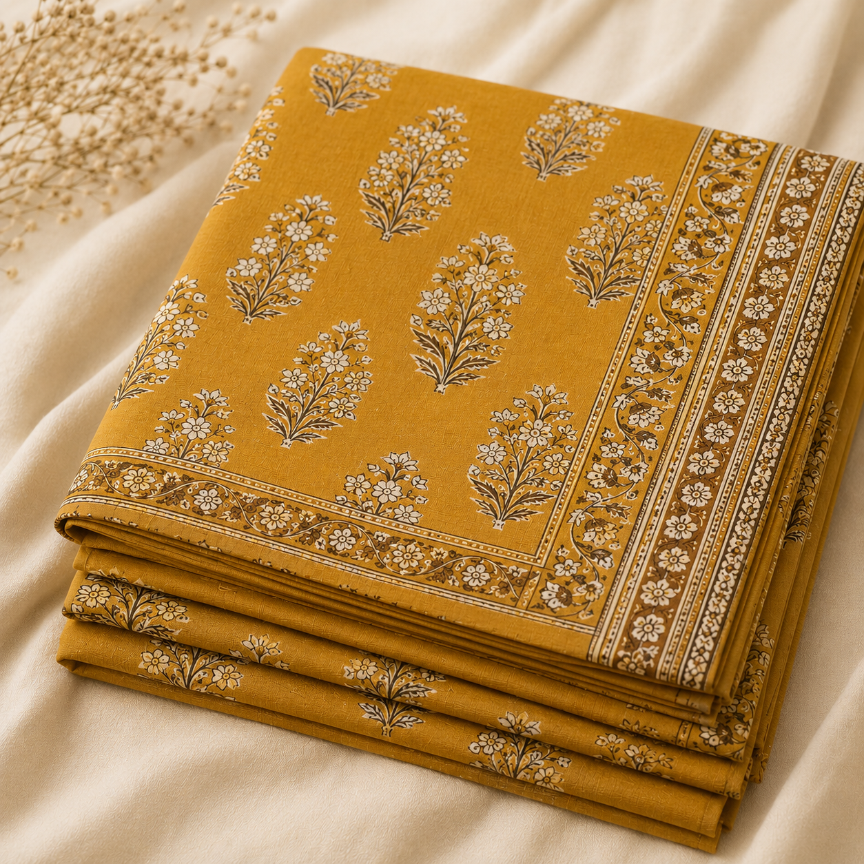 Mustard Block Print