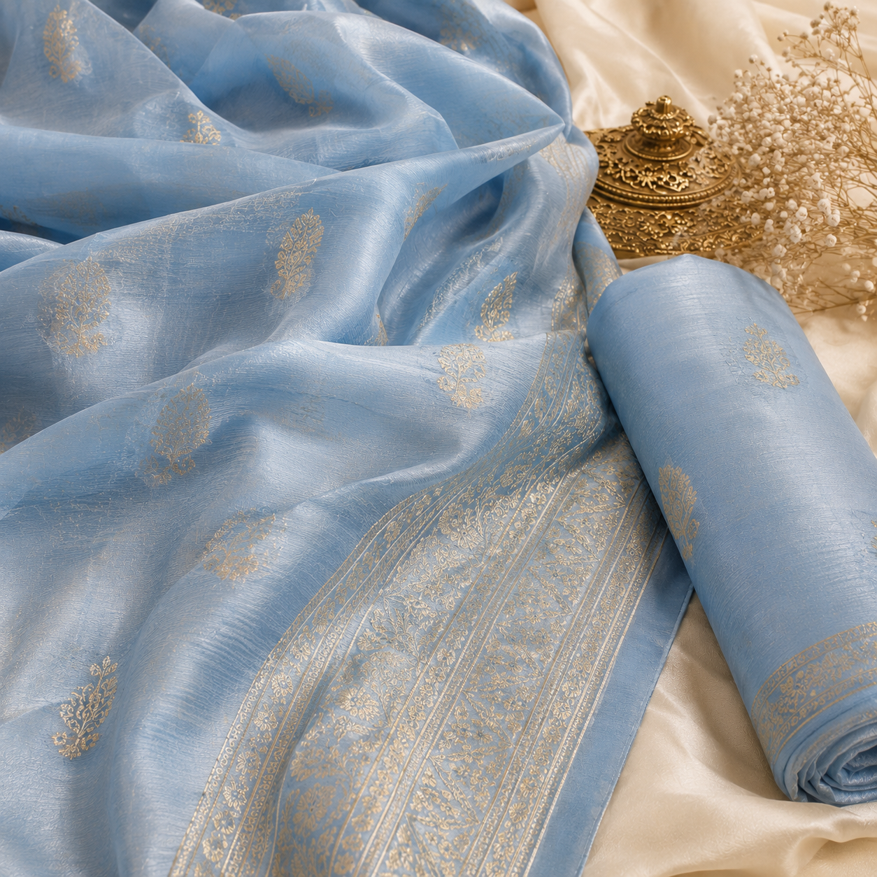 Sky Blue Chanderi