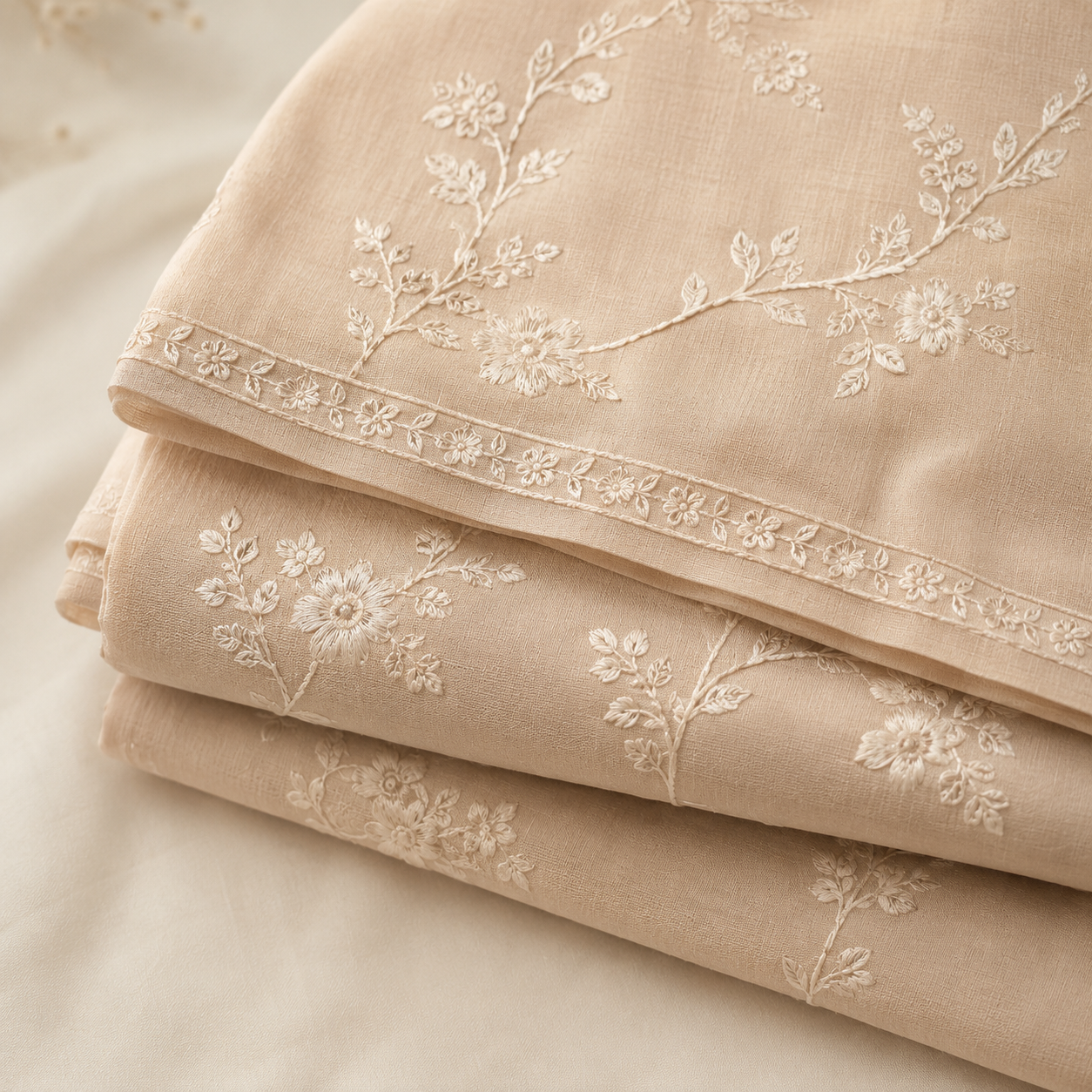 Beige Thread Work